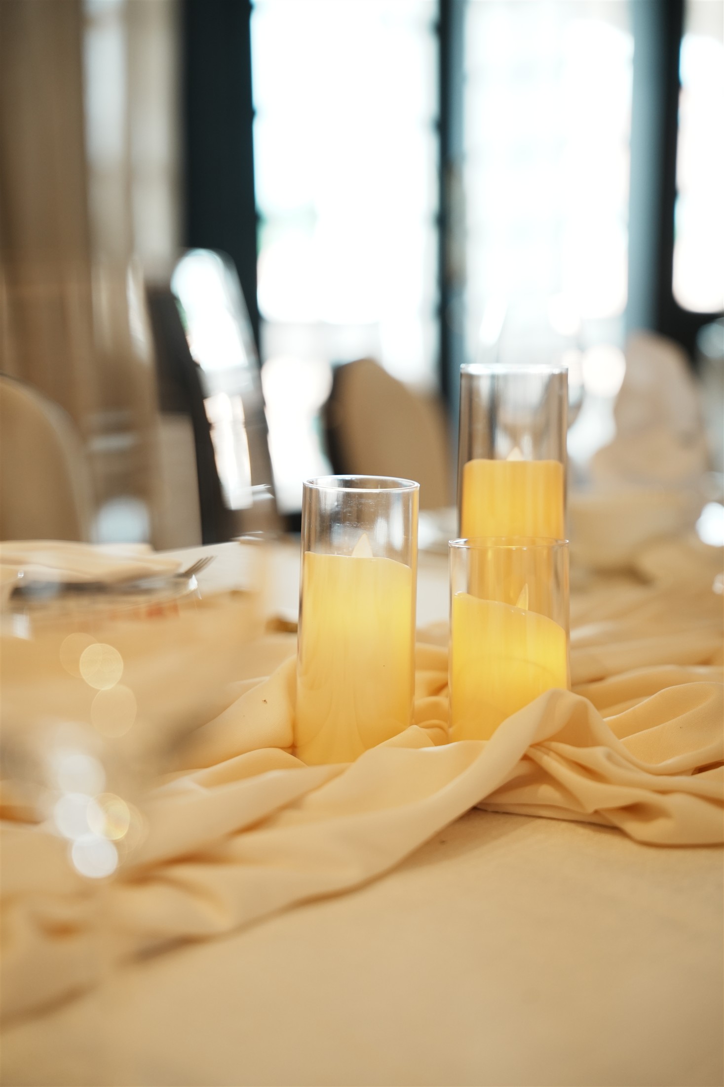 Warm light along the table