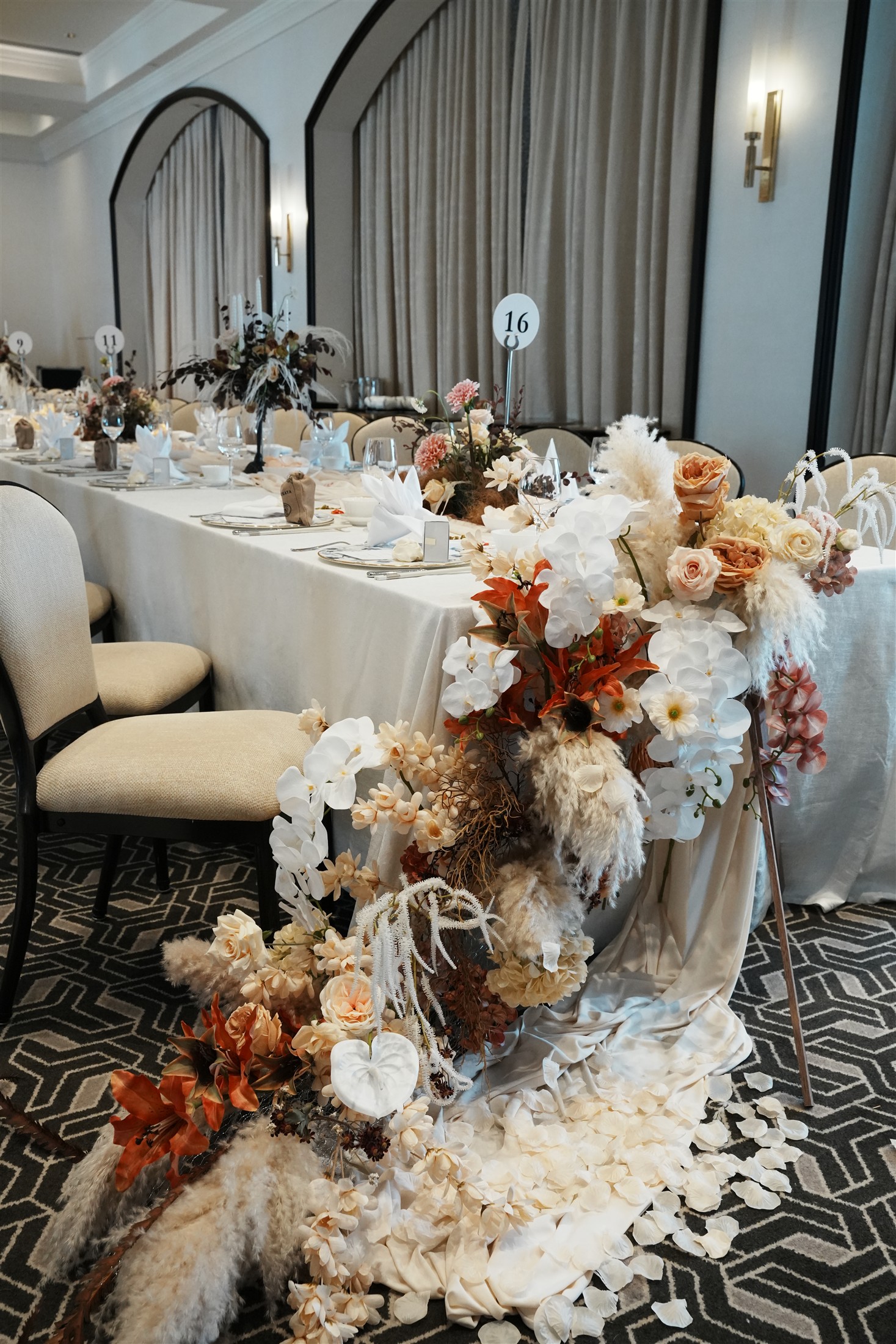 Layered flowers and natural textures